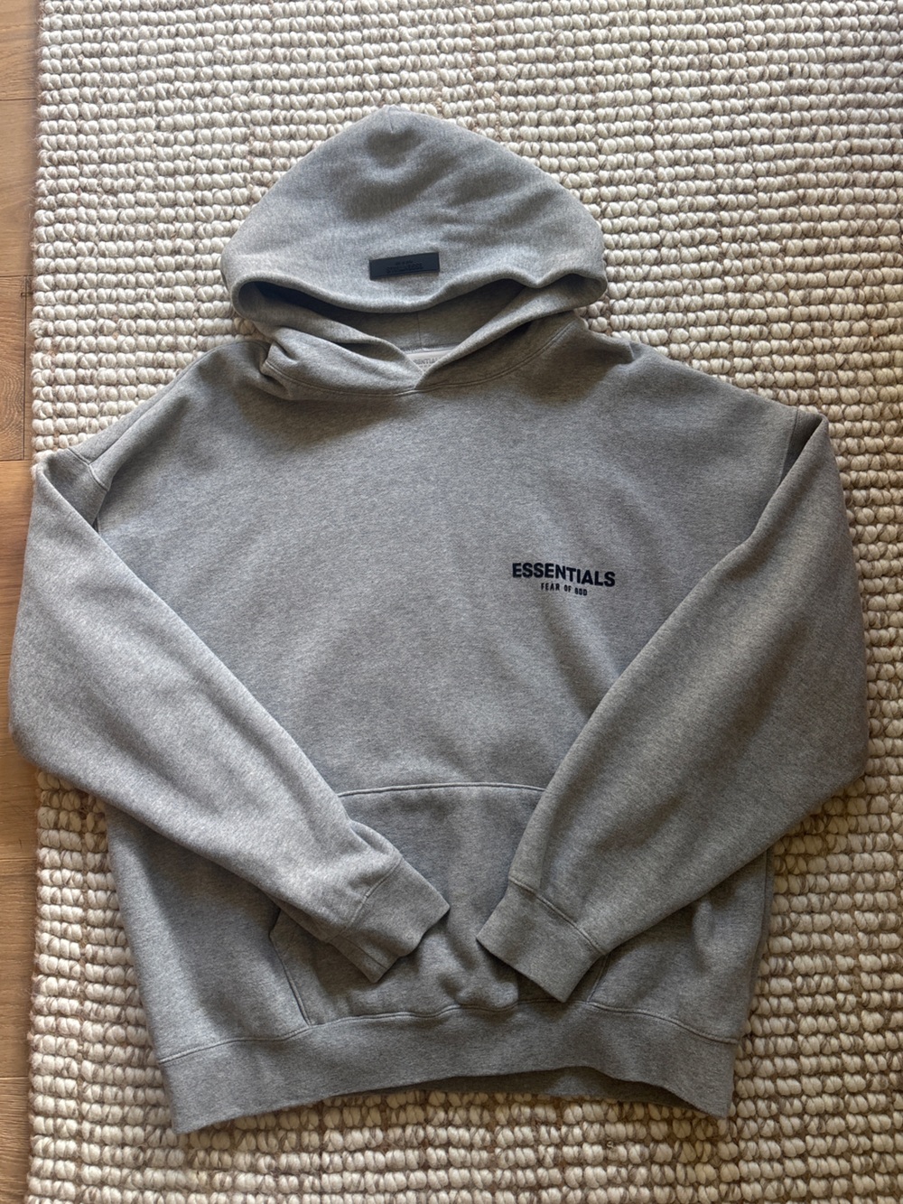 Essentials Men’s Light Gray Hoodie with Front Logo